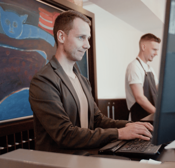 Receptionen på Hotel Europa i Aabenraa