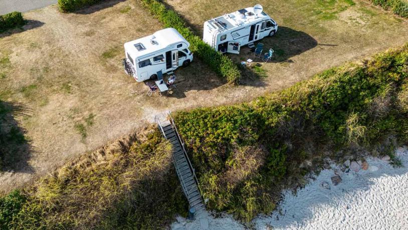 Autocampere på Drejby Strand Camping