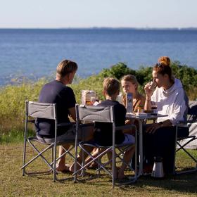 Familie på camping i Sønderjylland